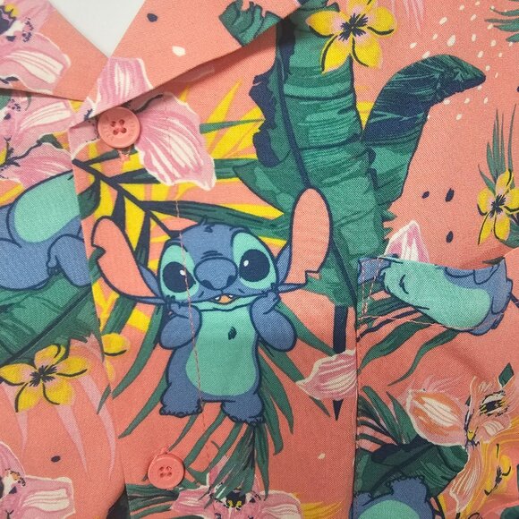 Disney Lilo Hawaiian Shirt Pink Blue Beach Island Tropical Vacation Summer 3X - Picture 4 of 10